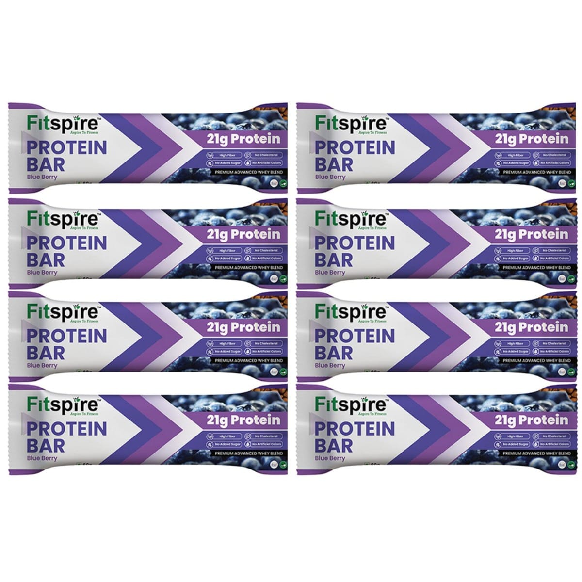 

Fitspire Protein Bar Blueberry 60G Pack Of 8