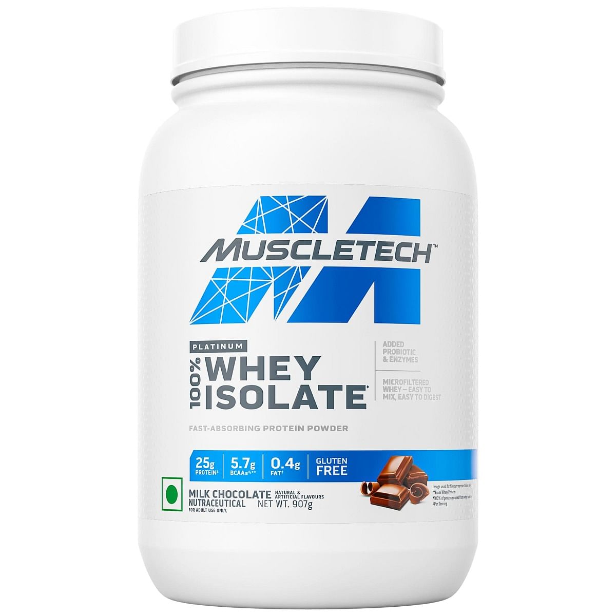 

Muscletech Platinum 100% Whey Isolate, Milk Chocolate, 1kg - Milk Chocolate