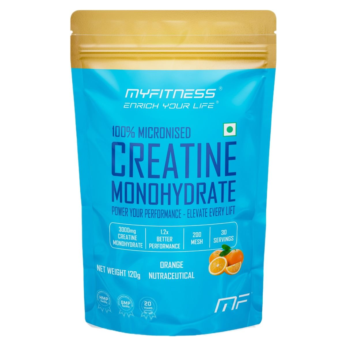 

MYFITNESS 100% MICRONIZED CREATINE MONOHYDRATE| 30 SERVINGS | 120g |WITH ADDED ELECTROLYTES | ORANGE