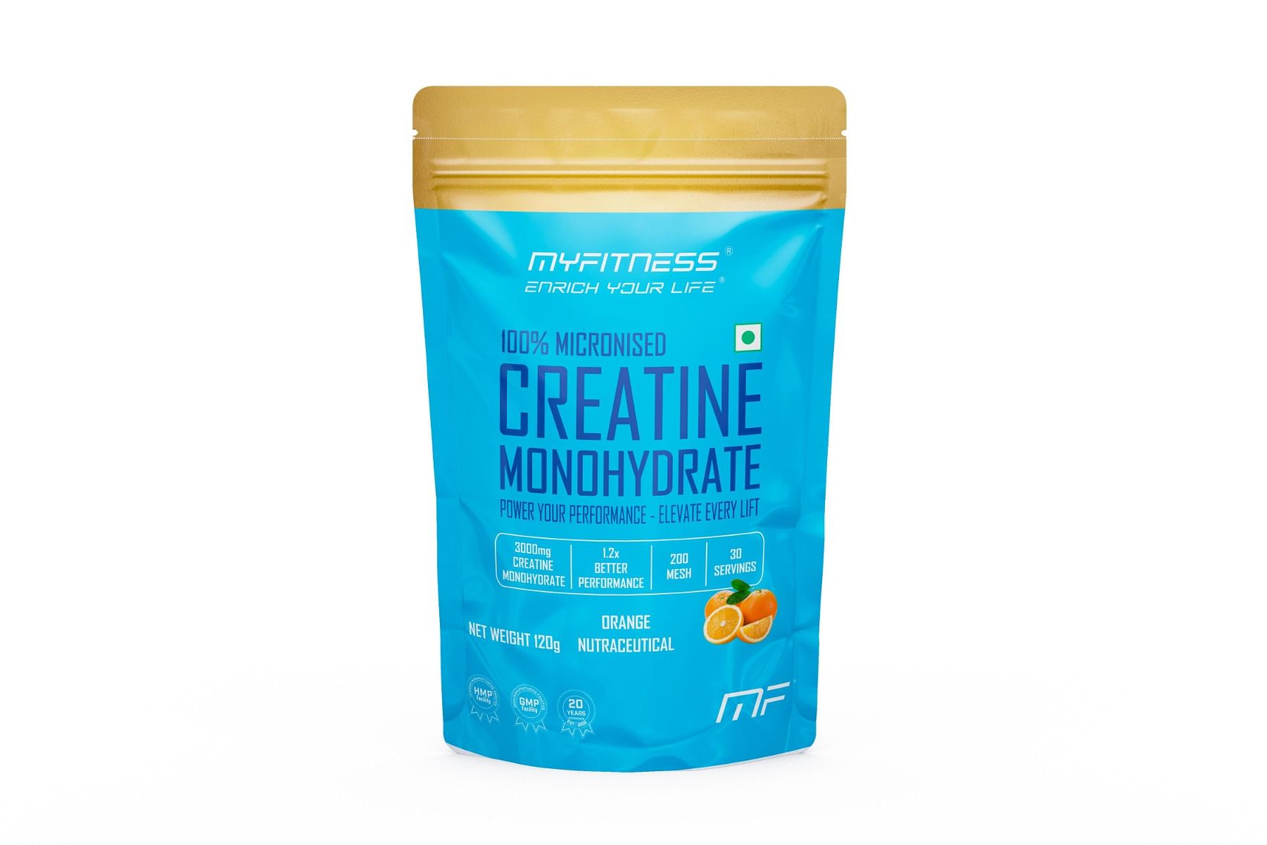 

MYFITNESS 100% MICRONIZED CREATINE MONOHYDRATE| 30 SERVINGS | 120g |WITH ADDED ELECTROLYTES | ORANGE