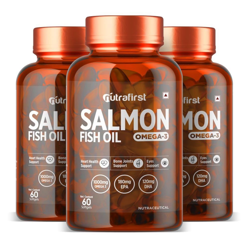 

NutraFirst Salmon Fish Oil Softgel Capsule, 3B (3 X 60 Softgel Capsules)