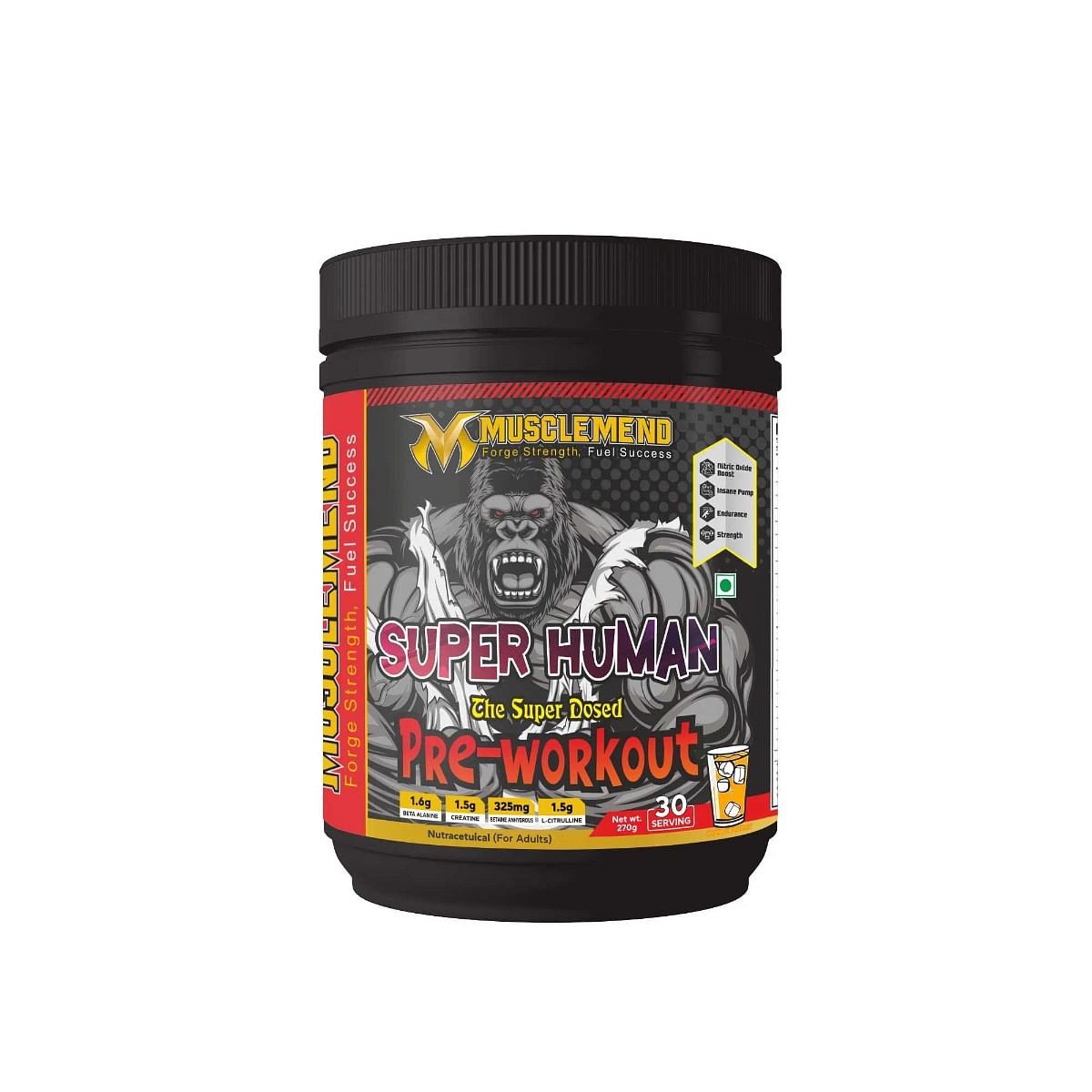 

MUSCLEMEND PRE WORKOUT – High-Potency Formula (Orange) 270g