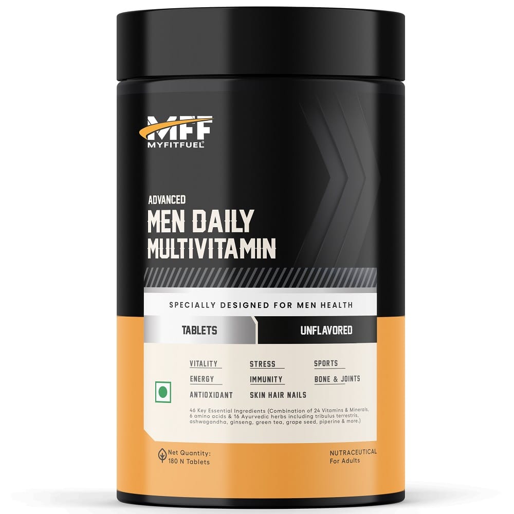 

MyFitFuel Men Advance Daily Multivitamin (26 Vitamins, Minerals, Herbs, Extracts & Piperine 95%), 180 Capsules