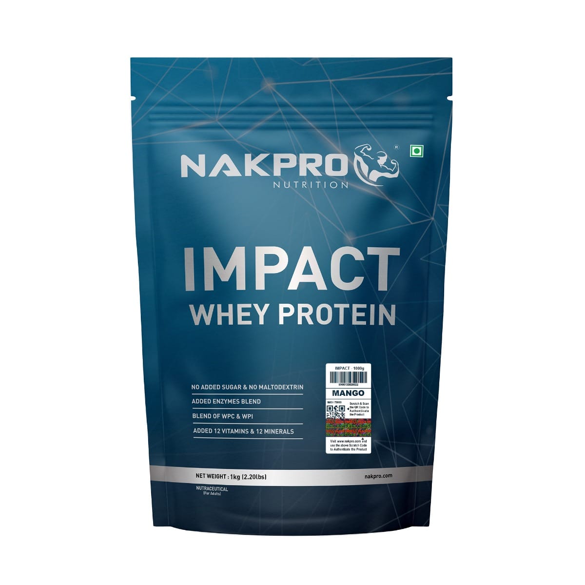 

NAKPRO Impact Whey Protein 1kg | Isolate & Concentrate | 24g Protein & 4.9g BCAA | With Digestive Enzymes for better Absorption | NABL Lab Tested 1...