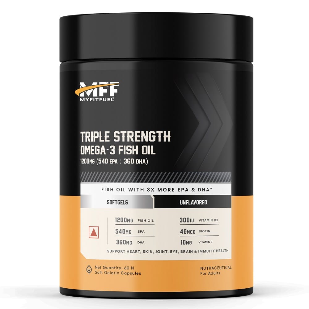 

MyFitFuel Triple Strength Omega 3 Fish Oil With Vitamins, 1200mg (540 EPA 360 DHA) Per Softgel | 2400mg Omega (1080 EPA, 720 DHA) Per 2 Softgels | ...