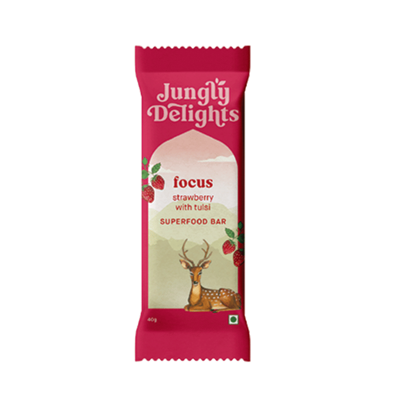 Jungly Delights Focus: Strawberry with Tulsi Box Superfood Bars
