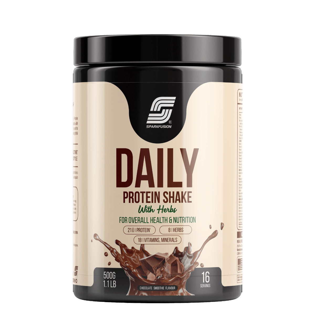 Sparkfusion Daily Protein Shake With Hebrs | 21 Gm Protein With 8 Hebrs | For Increase Energy Levels, Bone Health & Support Immunity | For Men & Women | Chocolate Smoothie Flavour-picture-28
