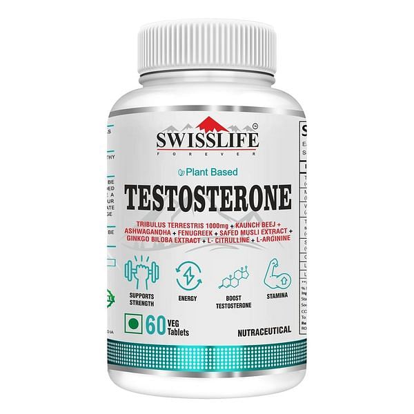 

SwissLife Forever Swisslife Forever Testosterone Supplement for Men |Tribulus 1000mg Ashwagandha L-Citrulline&Kaunch Beej | Plant-based | Improves ...