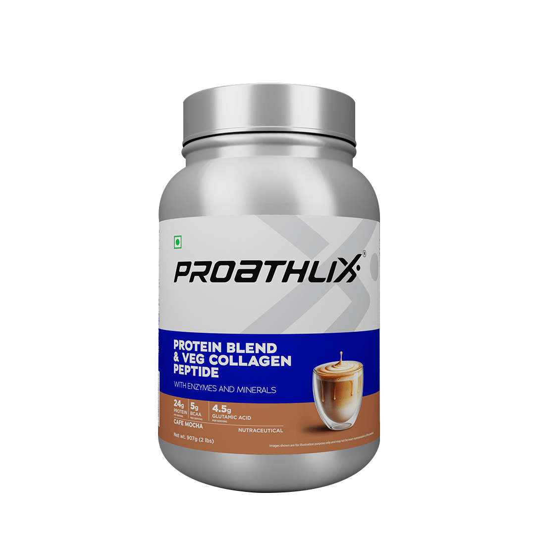 

Proathlix Protein Blend & Veg Collagen Peptide (24g Protein)- Café Mocha - 907g