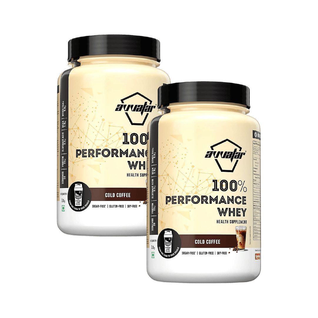 

Avvatar Performance Whey Protein | 1Kg | Cold Coffee Flavour | 25G Protein | 29 Servings Pack Of 2