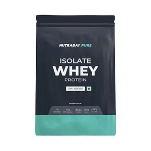 Nutrabay Pure 100% Raw Whey Protein Isolate | Protein Powder for Muscle Support & Recovery - Unflavoured