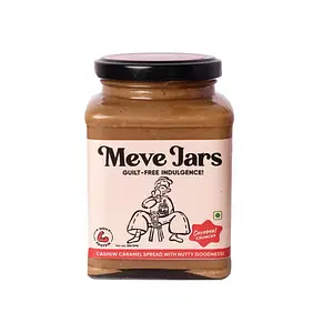 Meve Jars - Cashew Caramel Hazelnut Spread | No Preservatives | Gluten Free | High in Protein (Crunchy)