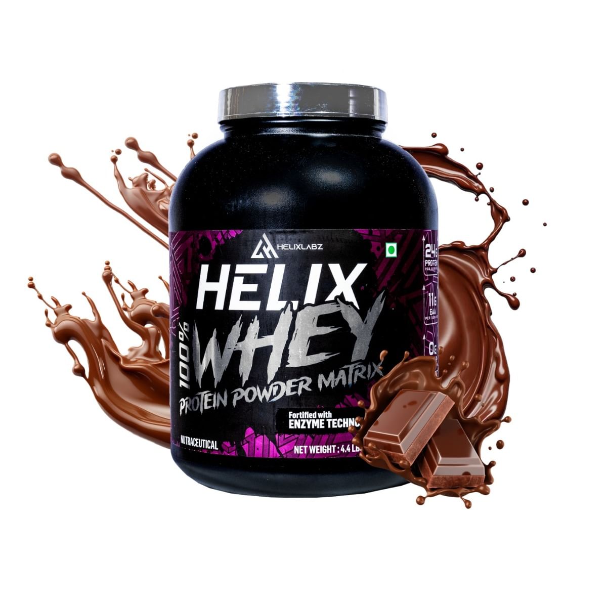 

Helixlabz Whey Protein promotes lean muscle growth & Fastest Recovery | 136 Kcal ,Protein 24 Gm | Rich Chocolate | 2 Kg