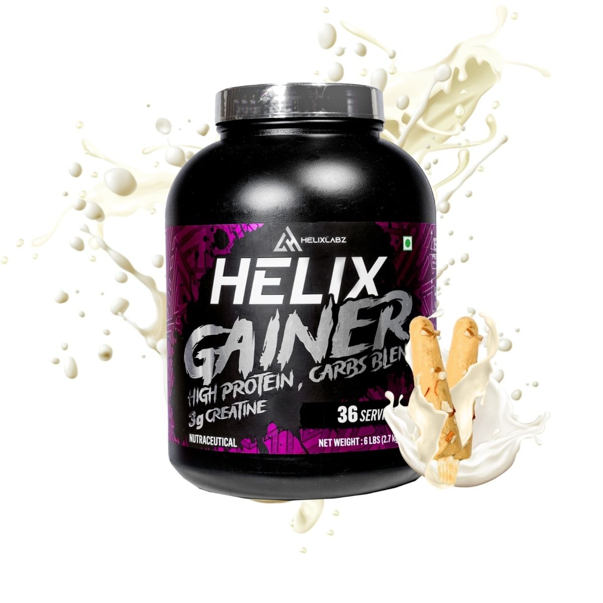 

Helixlabz Mass Gainer with Protein & Carb Blend for Muscle Growth |No bloating No heaviness Easy to Digest | Malai Kulfi | 2.7 Kg