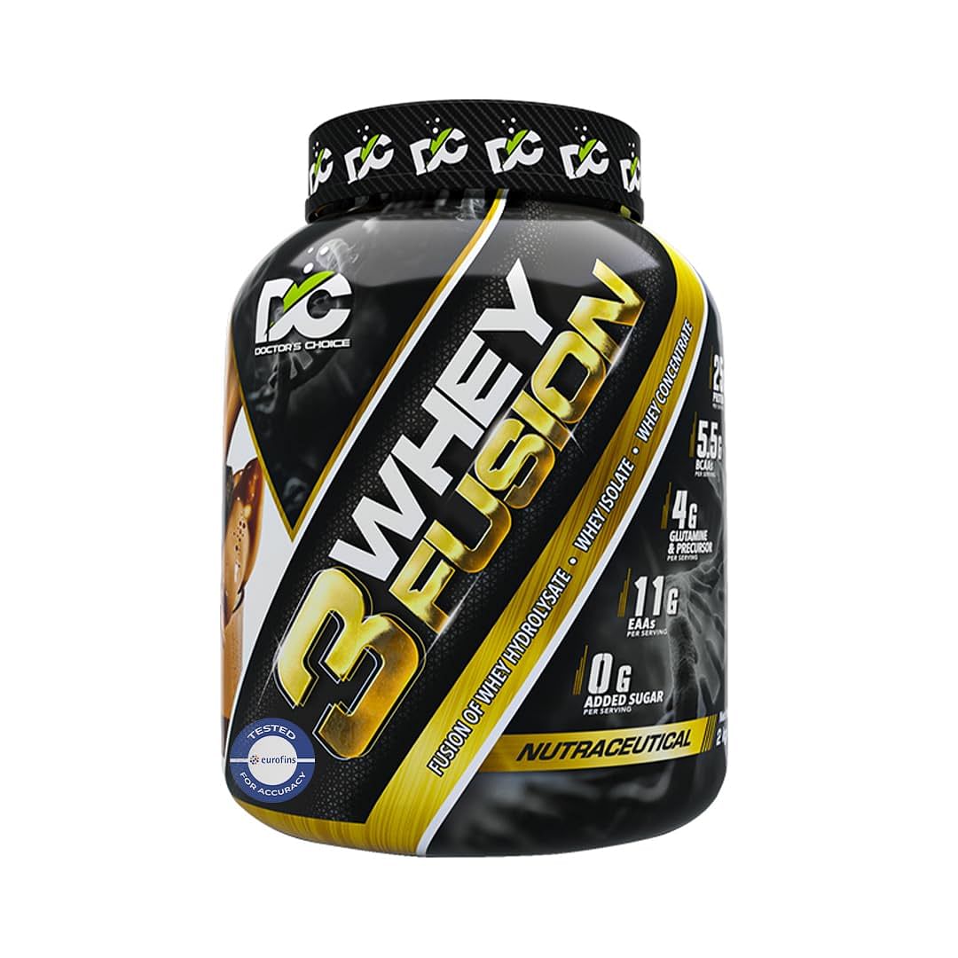 

DC DOCTOR'S CHOICE Whey Protein 3Whey Fusion 2Kg l Pure Whey Isolate as primary source l Hydrolysate Protein l Fast Recovery l Lab Tested l 25g pro...