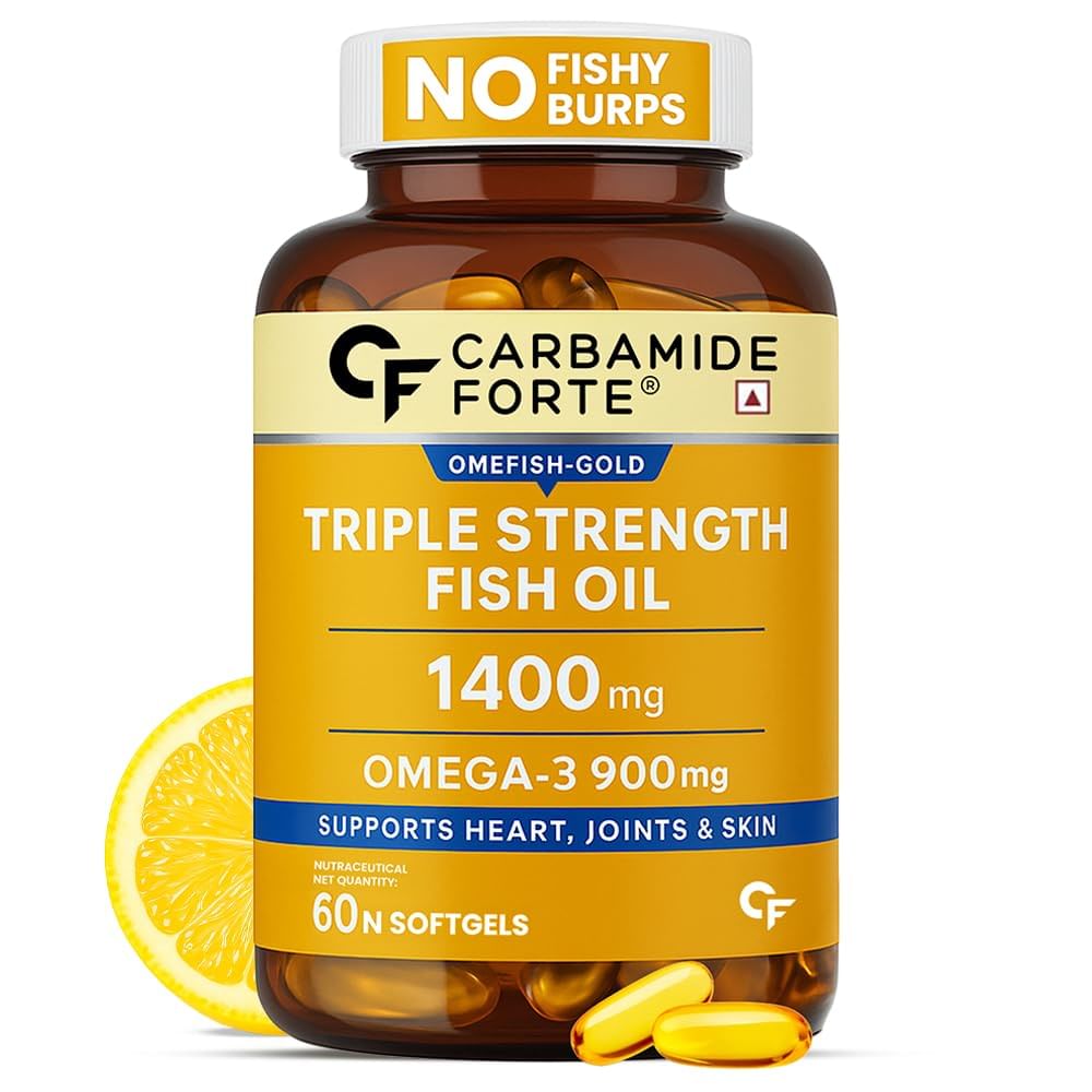 

Carbamide Forte Triple Strength Fish Oil + Omega 900mg | 60 Capsules | Heart | Joints | Skin | Men & Women