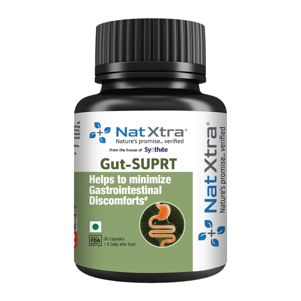 

Natxtra Gut-SUPRT | Complete Digestive Care | Ginger, Licorice Root, Curcumin & Piperine to Ease Medication Side Effects & Improve Gut Comfort | 30...