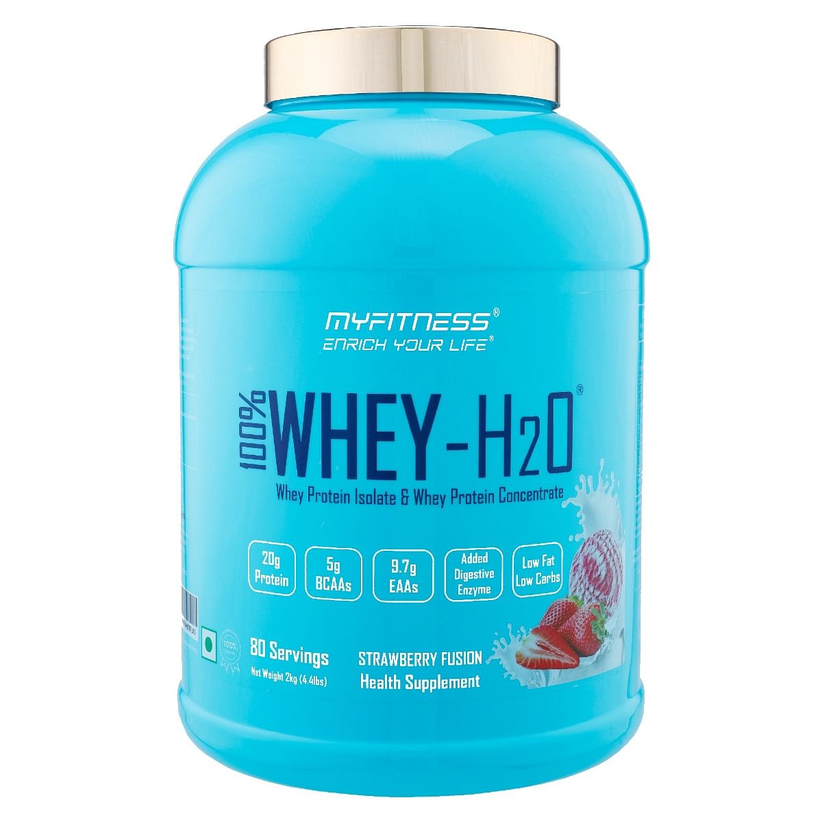 

MYFITNESS ® 100% WHEY-H2O 80 Servings |Whey Protein Powder| Whey Protein Isolate First Source Whey Protein Concentrate Second Source|80% Protein Pe...