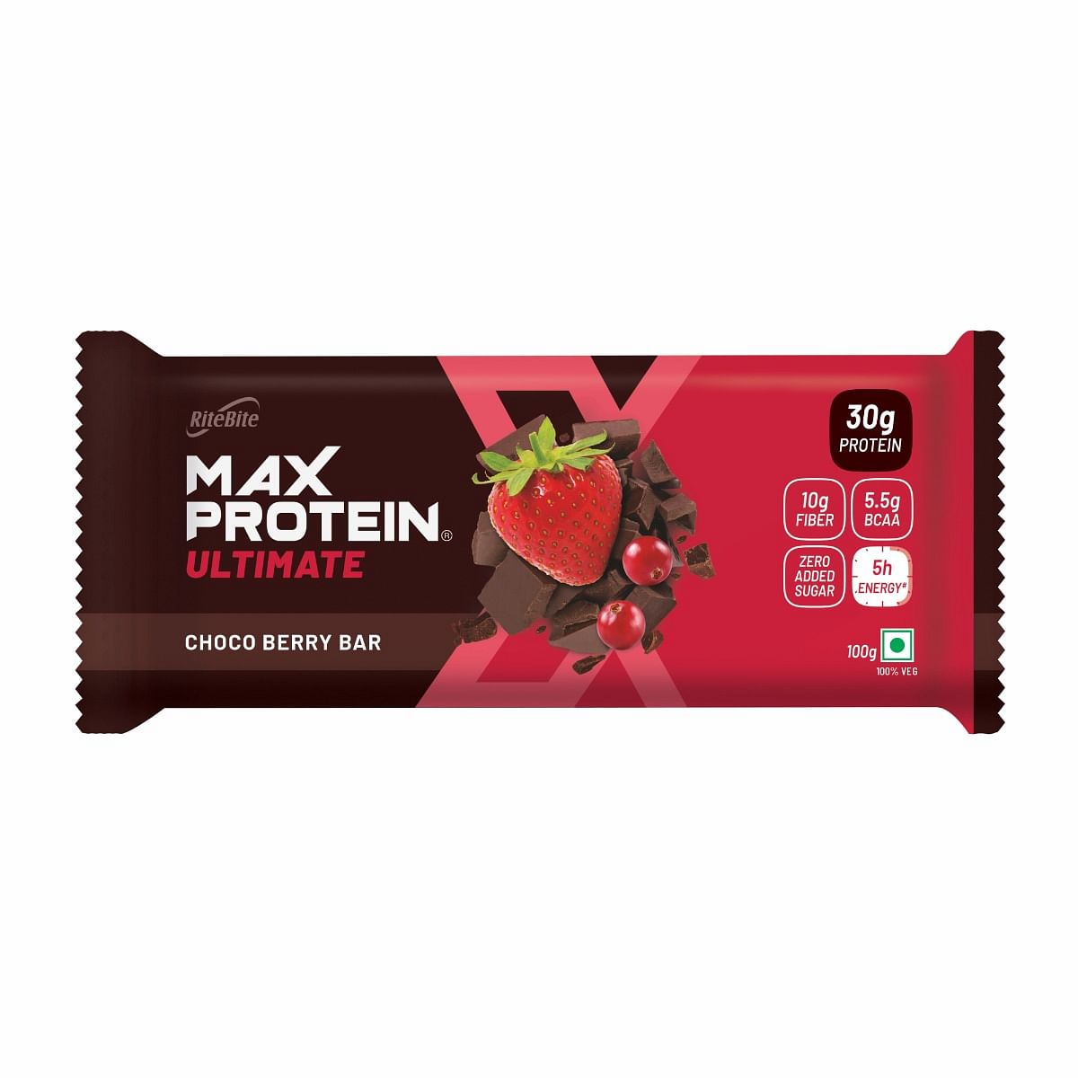 

RiteBite Max Protein Ultimate Choco Berry 30g Protein Bar - 100g