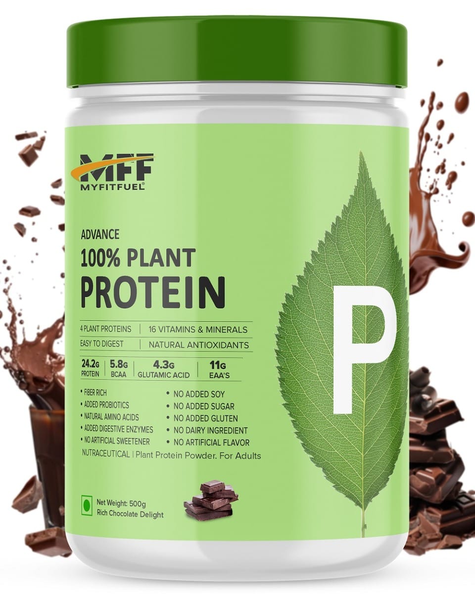 

MyFitFuel Advance 100% Plant Protein (4 Plant Proteins, 16 Vitamins & Minerals, Easy to Digest), 500g, Rich Chocolate Delight