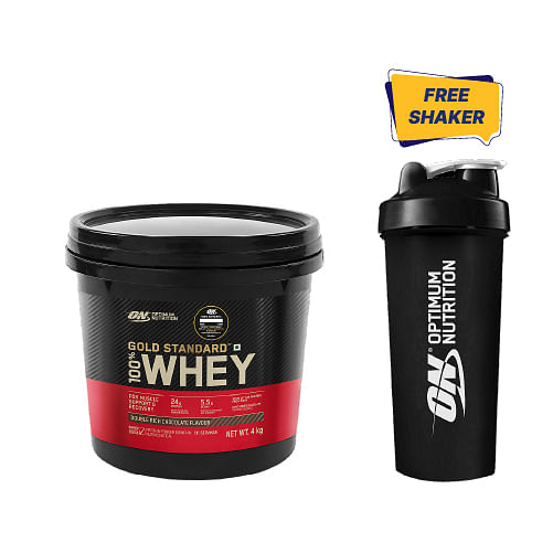 

Optimum Nutrition (ON) Gold Standard 100% Whey Protein Powder 4 Kg (Double Rich Chocolate), for Muscle Support & Recovery, Vegetarian - Primary Sou...