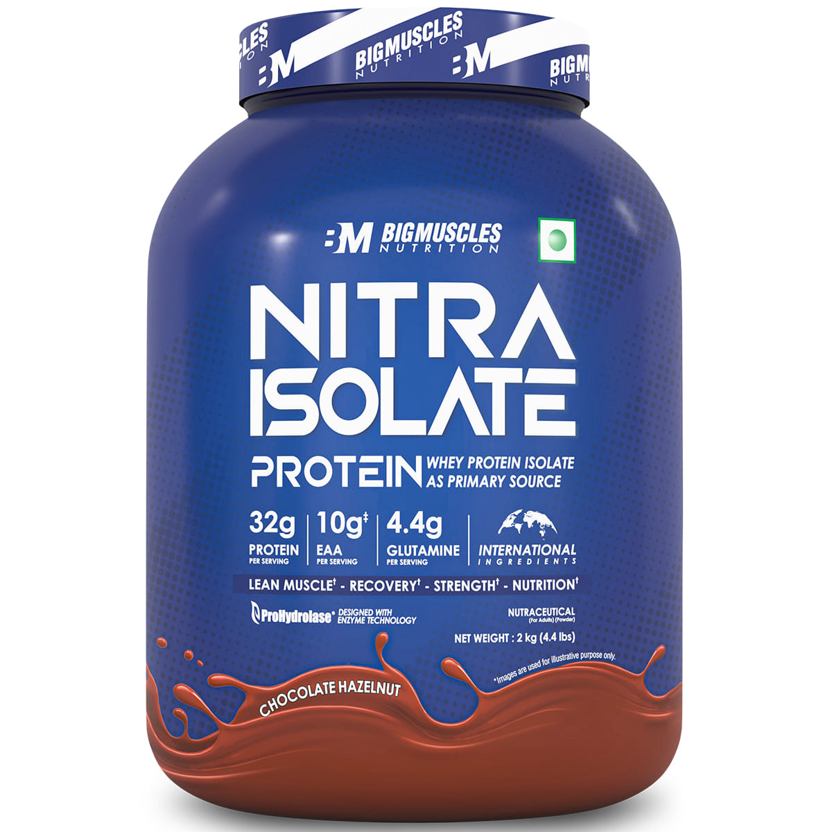 

Bigmuscles Nutrition Nitra Isolate [2 kg, Chocolate Hazelnut] | 32g Protein | 10g EAA | Whey Protein with ProHydrolase Enzyme Tech. For Faster Abso...