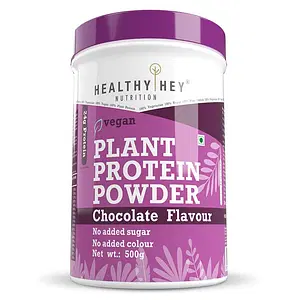 HealthyHey Nutrition Plant Based Vegan Protein Powder, Low Net Carbs, Non Dairy, Gluten Free, Lactose Free, No Sugar Added, Soy Free, Non-GMO, 500 gram