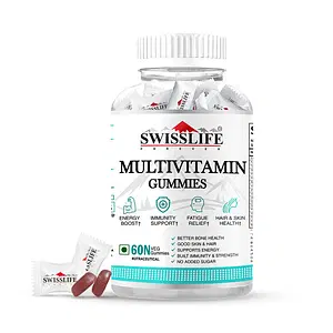 SWISSLIFE FOREVER Multivitamin Gummies| Folic acid with Vit. C | Micronutrients Vit. C,A,D,E, Vit. B6,B9,B12| Sugar-free| Supports Immunity and Health