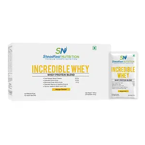 Steadfast Nutrition Incredible Whey Protein| Isolate and Concentrate Fast release Protein Powder for Men and Women No added preservatives (Mango)