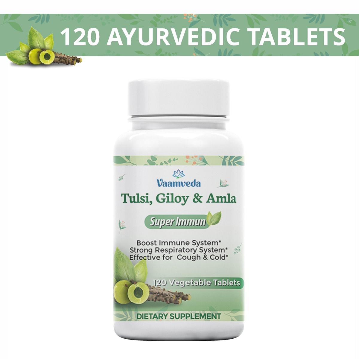 

Vaamveda Tulsi Giloy Amla Curcumin Vitamin C Immunity Boosters for Adults Ayurvedic Tablets Supplement for Immune Enhancer for Adults Aged Men Wome...