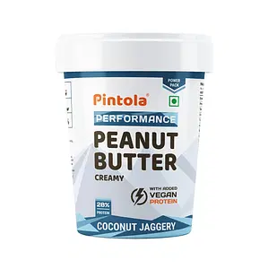 Pintola Coconut Jaggery Performance Series Peanut Butter (Creamy) | Vegan Protein | 28% Protein | High Protein & Fiber