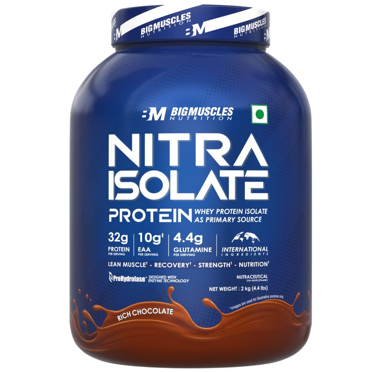 

Bigmuscles Nutrition Nitra Isolate [2kg, Rich Chocolate] | 32g Protein | 10g EAA | Whey Protein with ProHydrolase Enzyme Tech. For Faster Absorptio...