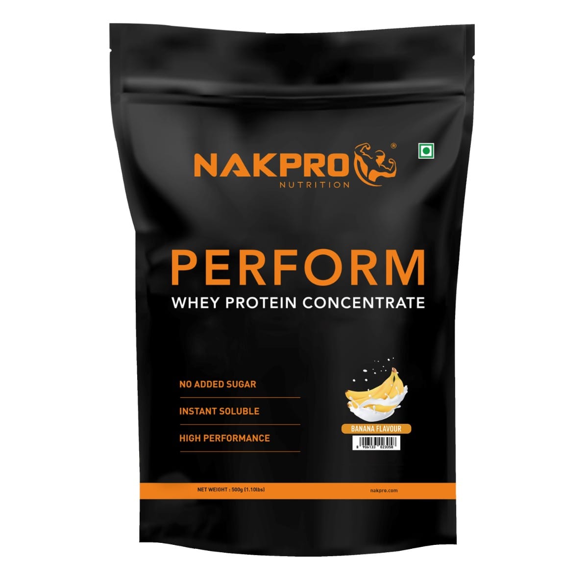 

NAKPRO Perform Whey Protein Concentrate 500g Banana | 24g Protein, 5.3g BCAA | Trustified Certified 100% Authentic Supplement Powder & No Adulterat...