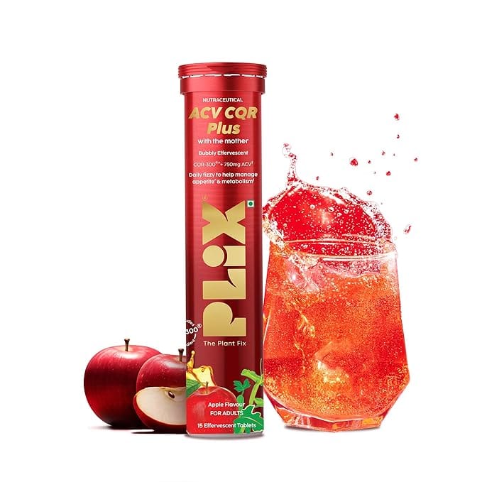 PLIX ACV CQR Plus Effervescent | Clinically Studied CQR-300® & Apple Cider Vinegar | Supports Fat Reduction, Waist & Hip Slimming, Metabolism & Appetite Control | 15 Effervescent Tablets-image-11