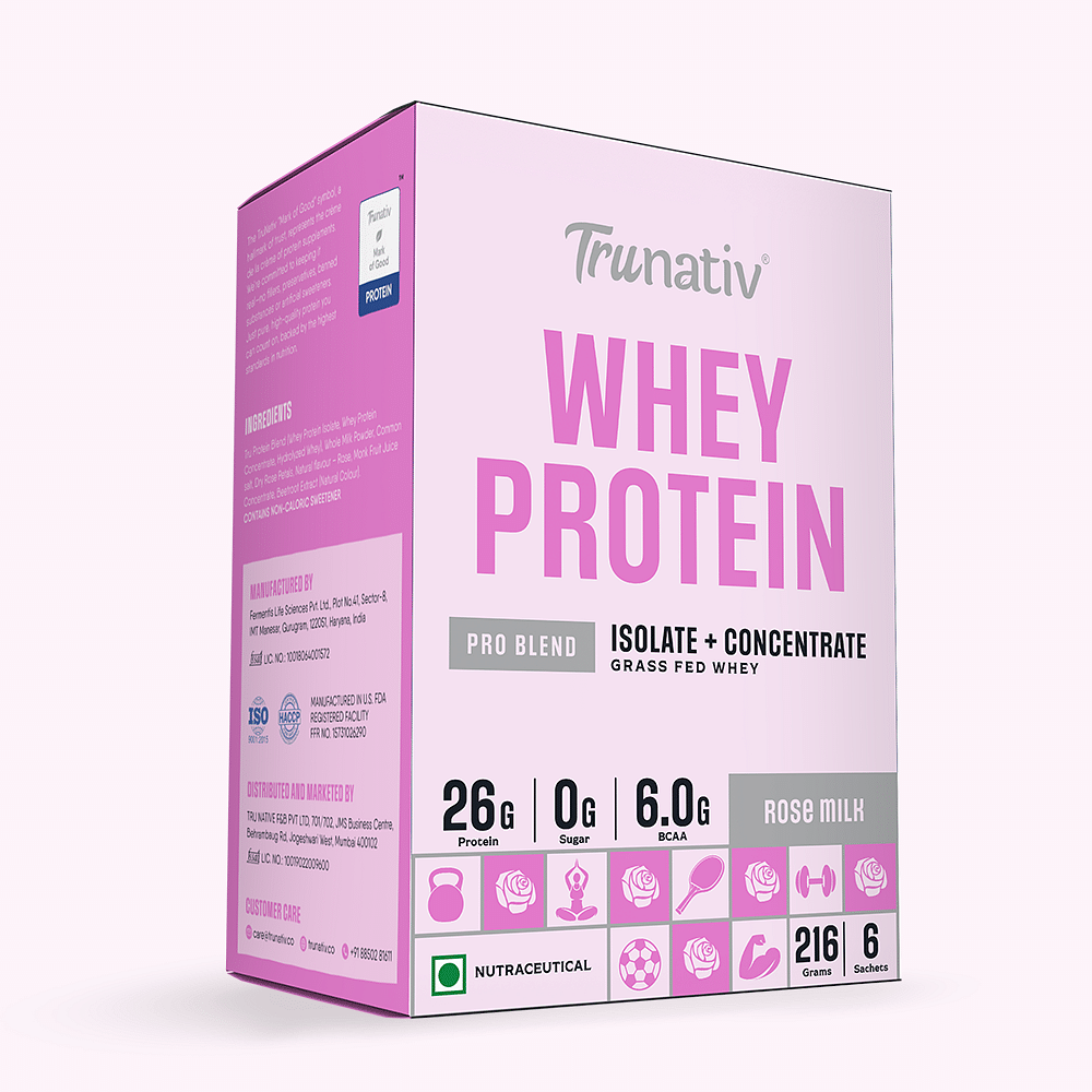 

Trunativ Pro Blend Whey Protein | Rose Milk | 26g Protein & 6g BCAA per Serving | Grass-Fed Isolate & Concentrate| Lab Tested for Purity & Accuracy...