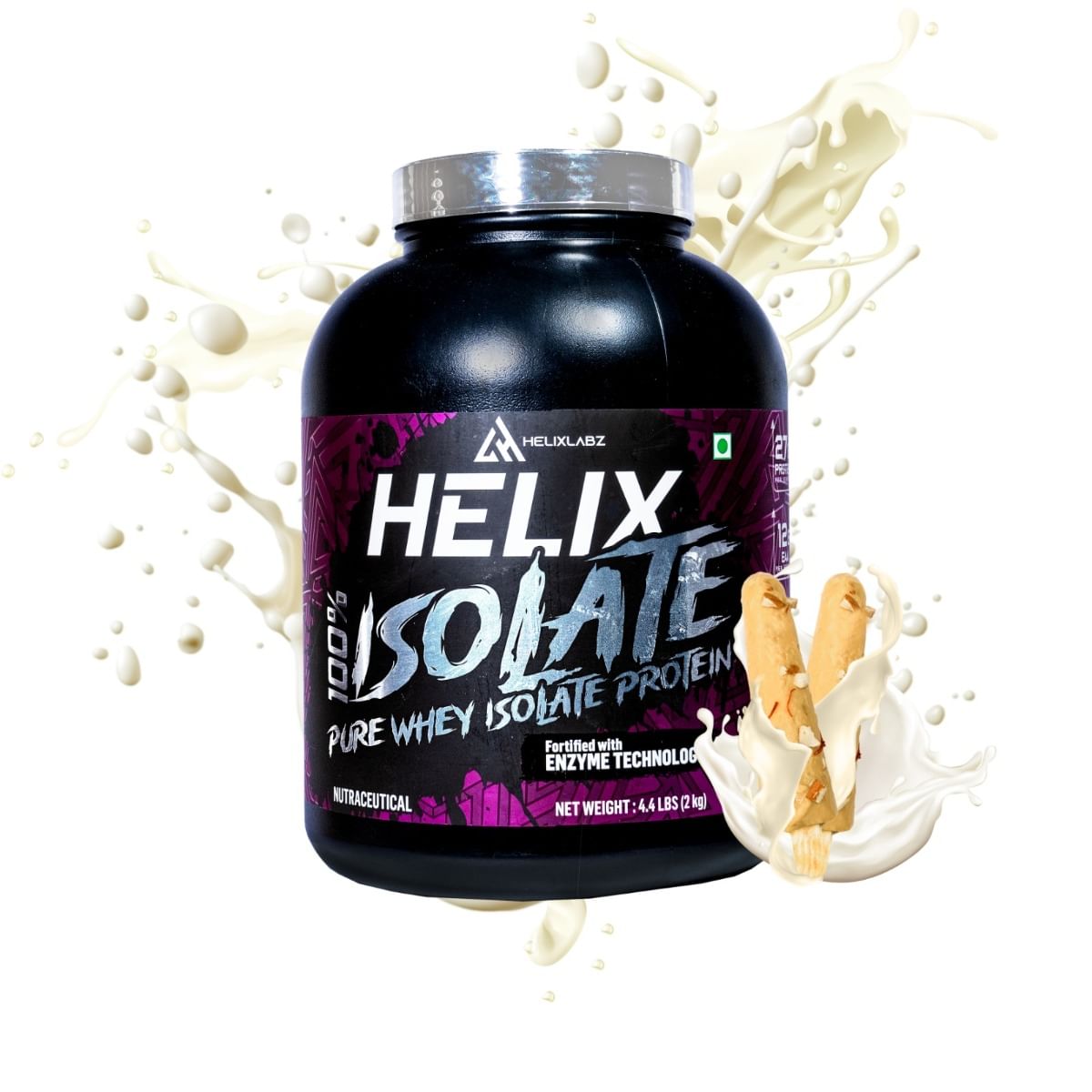 

Helixlabz Isolate 100% whey Pure Isolate for Muscle Growth | Malai Kulfi | 2kg