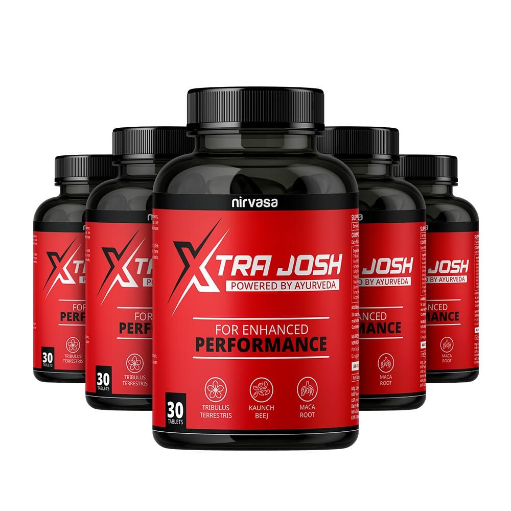 

Nirvasa Xtra Josh Tablets for Men with Natural Extracts of Tribulus terrestris, Kaunch Beej, etc| Improves Performance Support, Muscle Support & En...