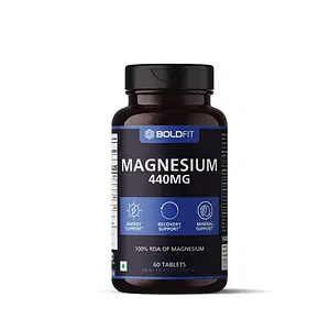 Boldfit Magnesium Supplements for Men & Women 440mg with Magnesium Oxide For Recovery Support, Relaxation & Energy Support - 100% RDA Of Magnesium