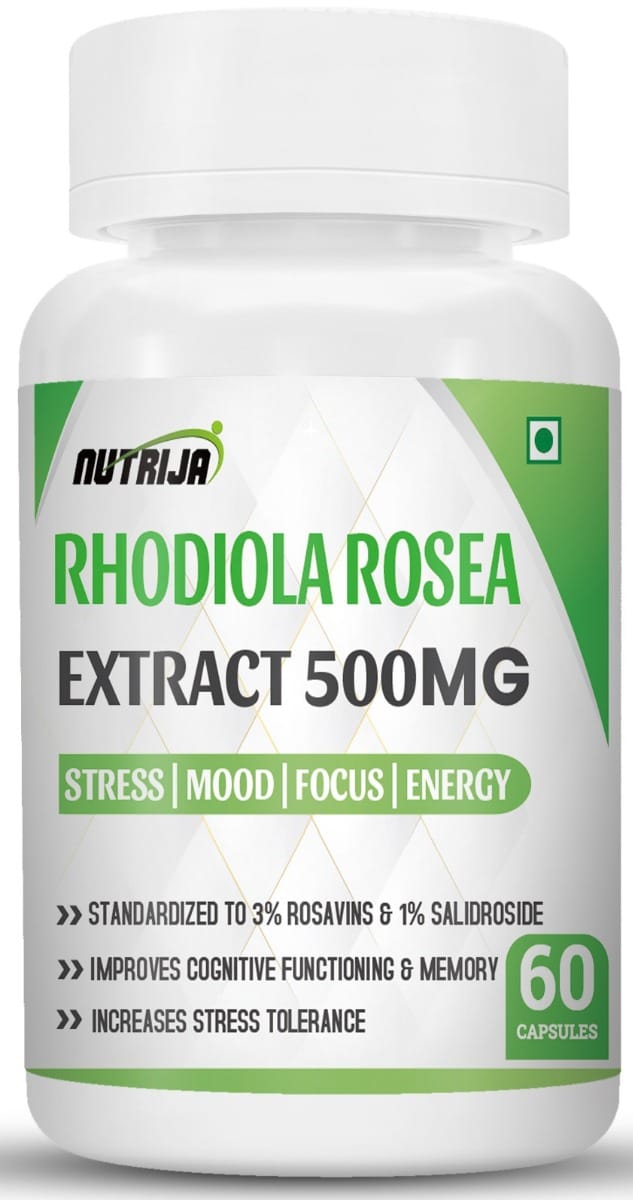 NutriJa Rhodiola Rosea Root Extract 500mg | Rosavins & 1% Salidrosides & Adaptogen Complex with Bioperine. Rosea Root Extract Capsules-picture-3