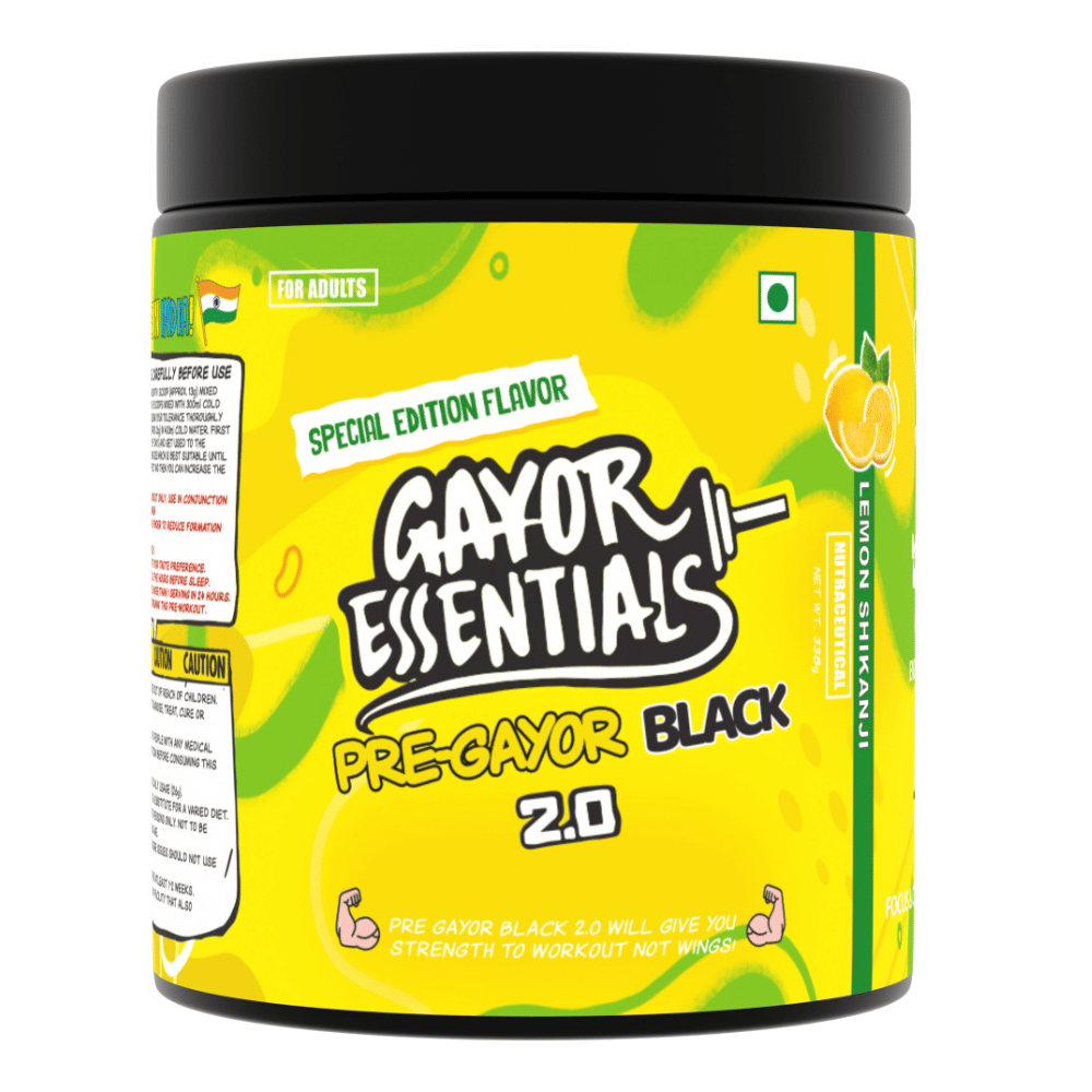 

Gayor Essentials Pre Gayor Black 2.0 Optimally Dosed Advanced Pre Workout 10 g Citrulline Malate 6 g Beta Alanine 300 mg Caffeine L-Theanine Energy...