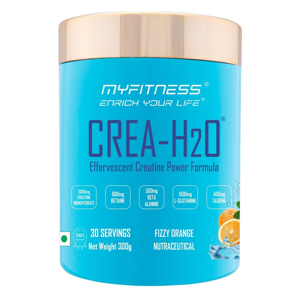 

MYFITNESS ® CREA-H2O Creatine Monohydrate 30 Servings| 3000mg Creatine Monohydrate|600mg Betaine|500mg Beta Alanine|500mg L-Glutamine|600mg Electr...