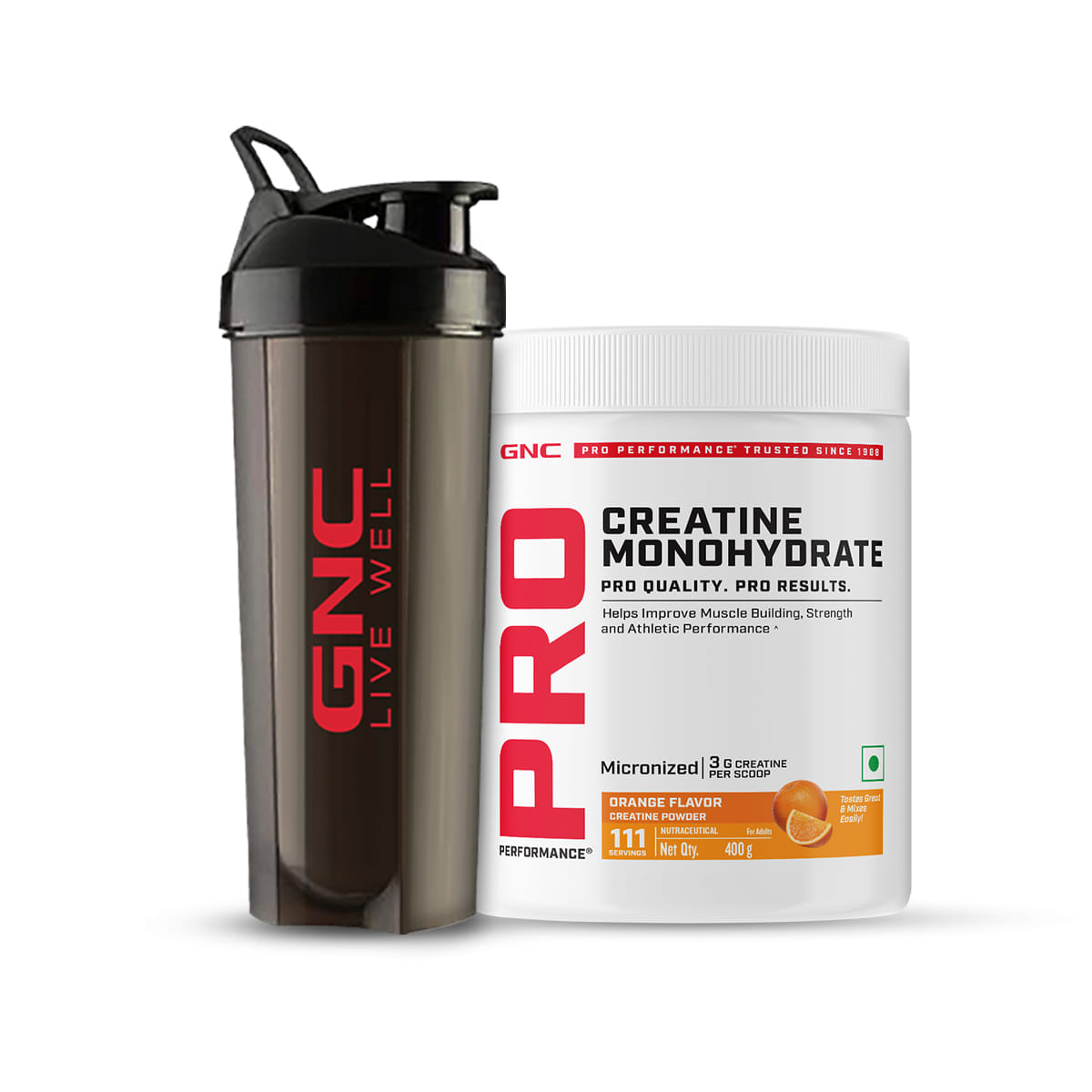 GNC Creatine Monohydrate With Black Shaker (750ml)|Orange| Boosts Athletic Performance | Fuels Skeletal Muscles | Supports Intense Workout | Promotes Cellular Hydration |Formulated In USA