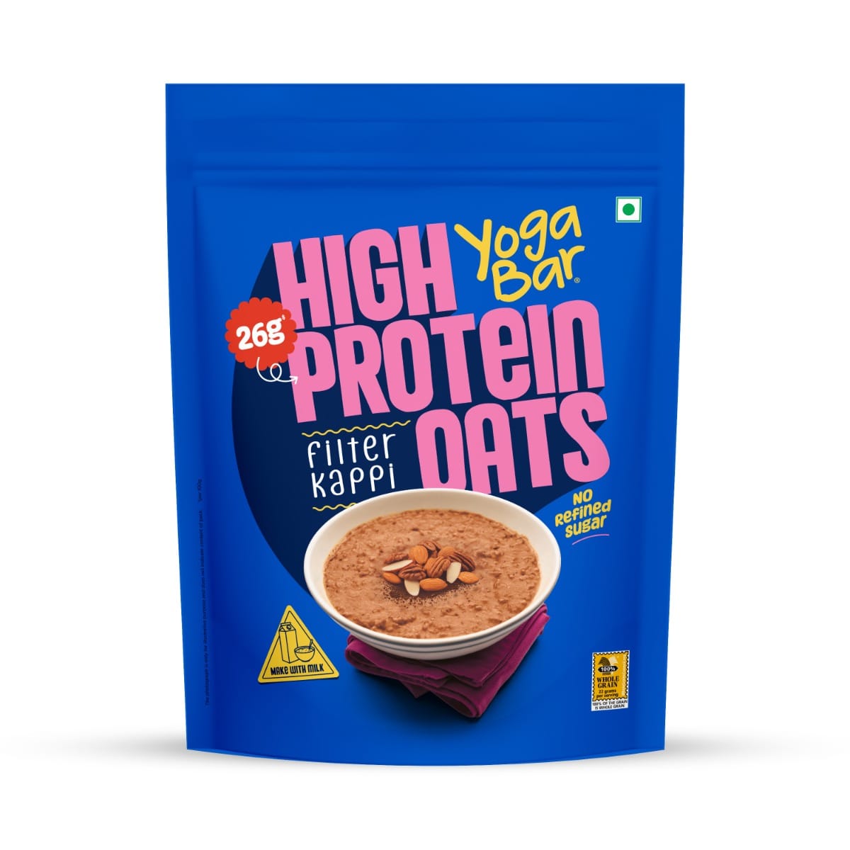 

Yogabar High Protein Oats Filter Kappi | 26g Protein per 100g | No Refined Sugar | 1kg Resealable Pack (Pack of 1)