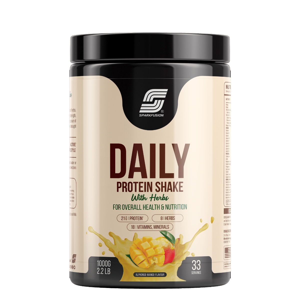 

Sparkfusion Daily Protein Shake With Hebrs | 21 Gm Protein With 8 Hebrs | For Increase Energy Levels, Bone Health & Support Immunity | For Men & Wo...