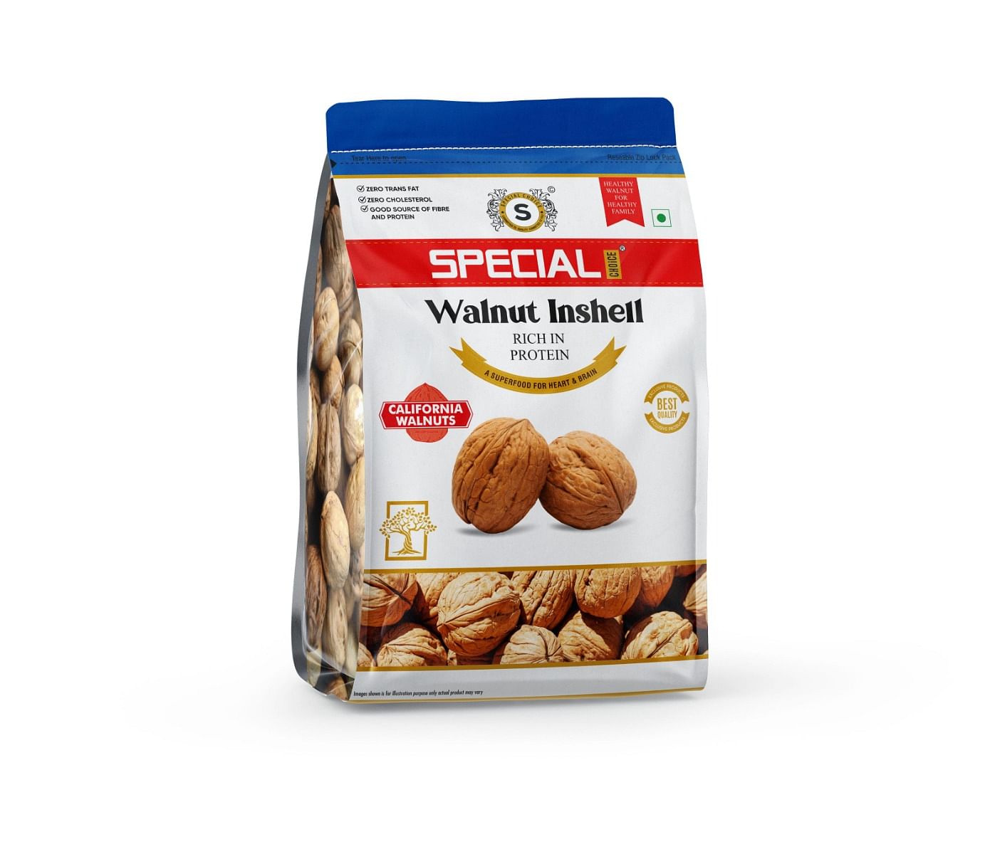 

Special Choice 100% Pure Premium Raw California Inshell Walnuts 500g Pack | Akhrot | Crunchy & Tasty Walnut | High in Omega-3| Brain food | Healthy...