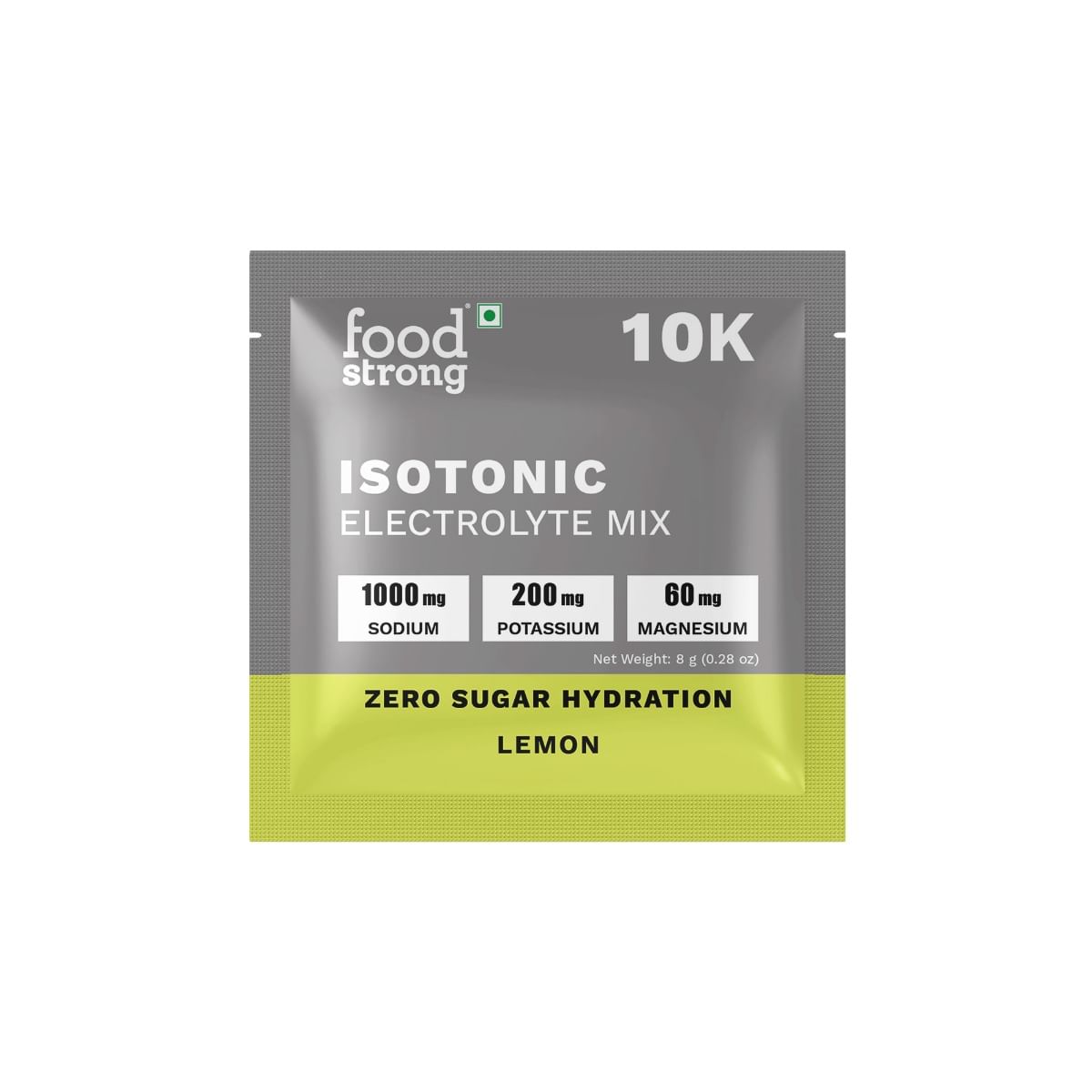 

Foodstrong 10K Isotonic Electrolyte Mix – Zero Sugar Hydration | 1000mg Sodium, 200mg Potassium, 60mg Magnesium | Electrolyte Drink Mix – Lemon Fla...