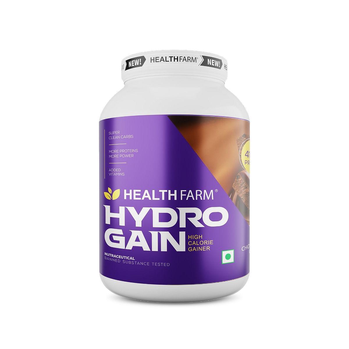 

Healthfarm Hydro Gain Mass Gainer Protein Powder 3kg | 24 Serving | 85g Protein | Chocolate Gateau