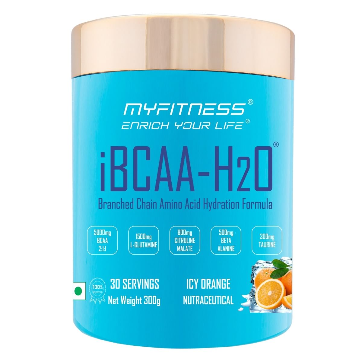

MYFITNESS ® iBCAA-H2O BCAA 30 Servings|5000mg BCAA 2:1:1| 1500mg L-Glutamine|800mg Citruline Malate| 500mg Beta Alanine|300mg Taurine| 850mg Electr...