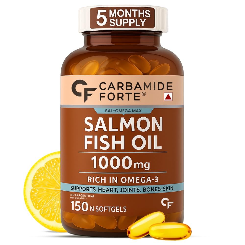 

Carbamide Forte Salmon Fish Oil Omega 3 1000mg | 150 Capsules | Heart | Joint | Bone | Skin