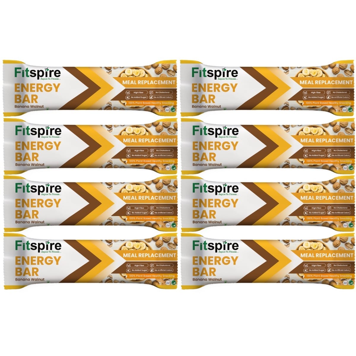 

Fitspire Banana Walnut Energy bar Pack of 8 Each 35G